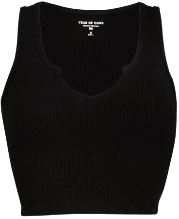 Year of Ours Cropped Notch Tank Top black