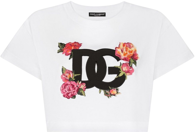 Dolce & Gabbana Cropped logo-patch T-shirt - Farfetch