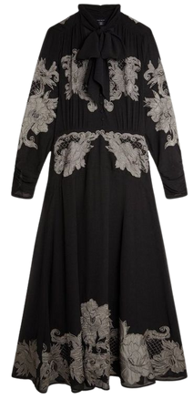 Velvet Applique Satin Woven Maxi Dress | Karen Millen