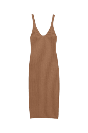Rib-knit Dress - Nougat beige - Ladies | H&M US