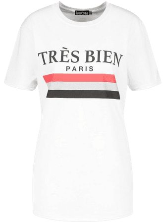 Tres Bien Graphic T-Shirt | boohoo