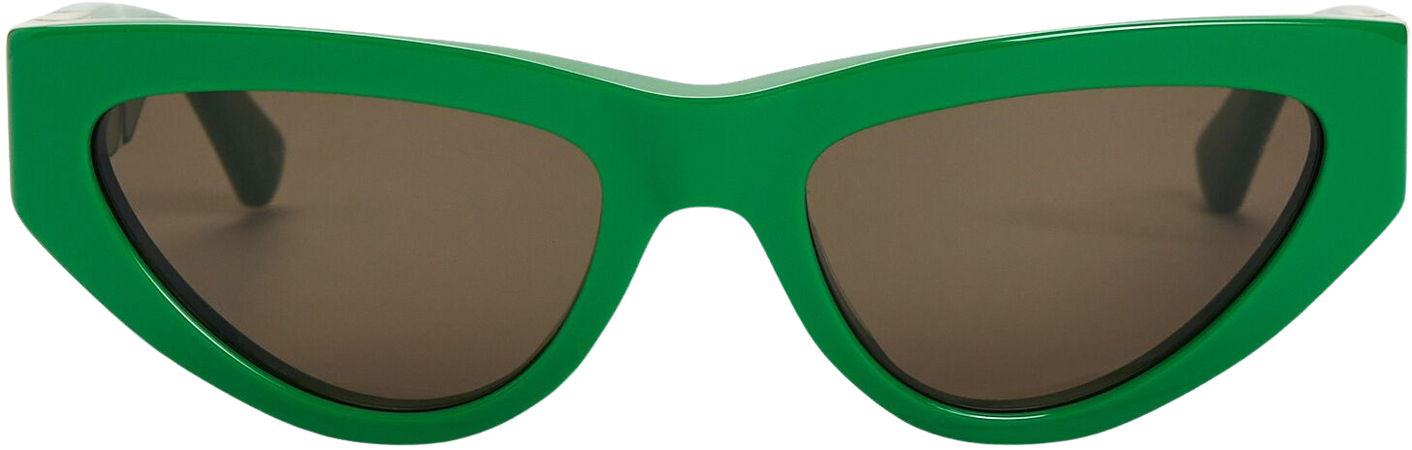 Bottega Veneta Mini Cat Eye Sunglasses in green | INTERMIX®
