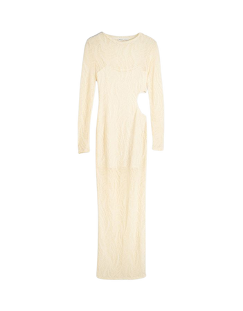 Long crochet cut-out dress with long sleeves - Dresses - Women | Bershka