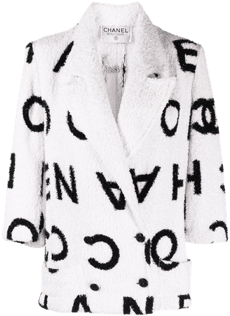 Chanel Pre-Owned 1990s logo-print double-breasted Jacket - Farfetch