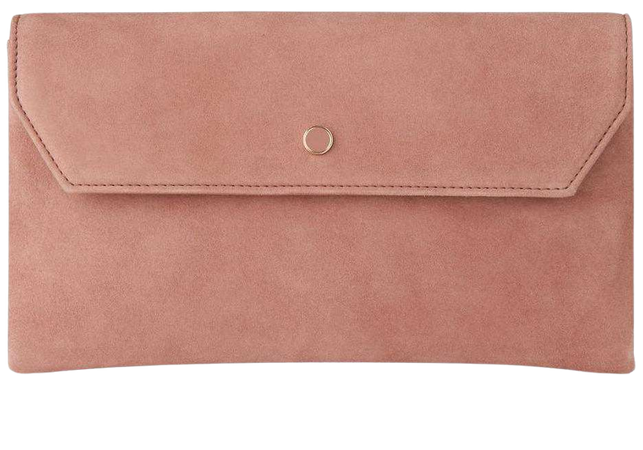 Dora Dark Pink Suede Clutch | Handbags | L.K.Bennett