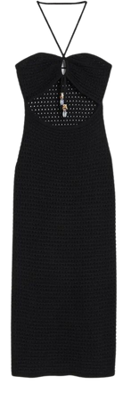Crochet-look Halterneck Dress - Black - Ladies | H&M US