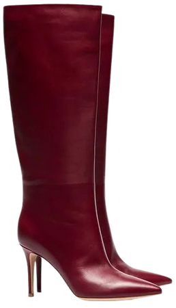 GIANVITO ROSSI burgundy Suzan 85 leather slouch boots