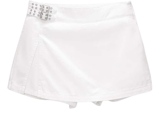 Skort with buckle and slits - pull&bear