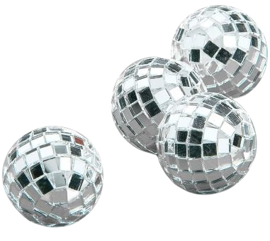 4 Silver Mini Disco Mirror balls : Decorations,and fancy dress costumes - Vegaoo