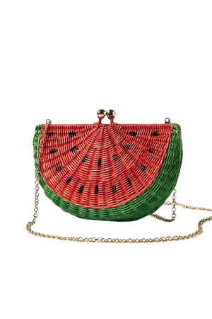 Serpui Watermelon Wicker Clutch Bag | Urban Outfitters