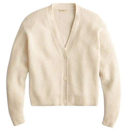 J.Crew: Ribbed Cashmere V-neck Cardigan Sweater For Women