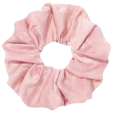 pastel pink satin scrunchie