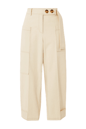 Ecru Sadie cropped cotton-canvas cargo pants | REJINA PYO | NET-A-PORTER