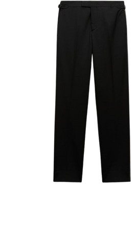 BUCKLED WOOL BLEND TUXEDO PANTS ZW COLLECTION - Black | ZARA United States