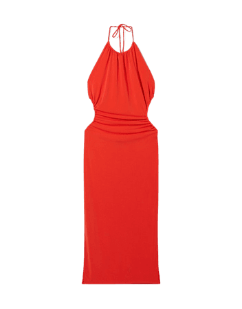 Midi dress with cut-out and open back - Dresses - Woman | Bershka