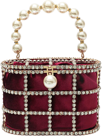 Evening Handbag Women Clutch Purses with Pearl Diamonds for Wedding Prom Birthday Party Dinner Accessories: Handbags: Amazon.com