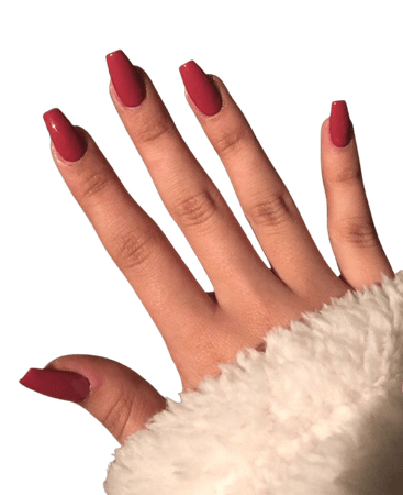 burgundy short acrylic nails