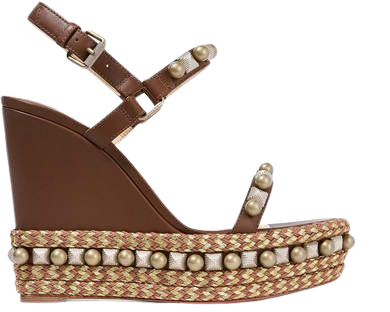 Cataconico 120 Embellished Leather Wedge Sandals - Brown