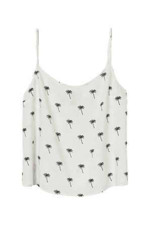 Viscose Tank Top - White/palm trees - Ladies | H&M US