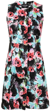 Chanel Pre-Owned Floral straight-fit Dress - Farfetch