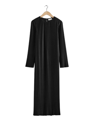 Pleated Midi Dress - Black - Midi dresses - & Other Stories US