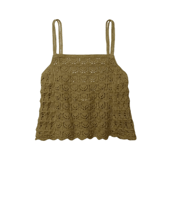 AE Crochet Tie-Back Tank Top