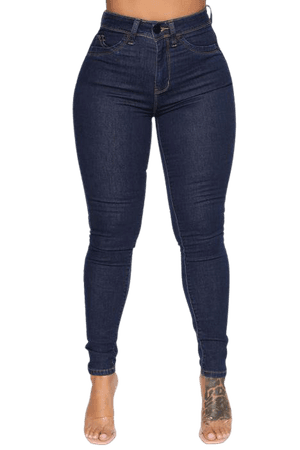 *clipped by @luci-her* Serves Meets Curves High Rise Skinny Jeans - Dark Denim, Jeans | Fashion Nova