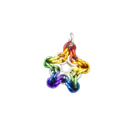 Rainbow Fidget Necklace LGBTQ+ Pride Star Chainmail