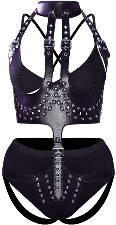 Black Studded All Over Body Harness | PrettyLittleThing USA