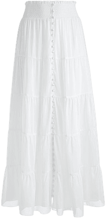 Aisha Button Front Maxi Skirt In Off White | Alice And Olivia