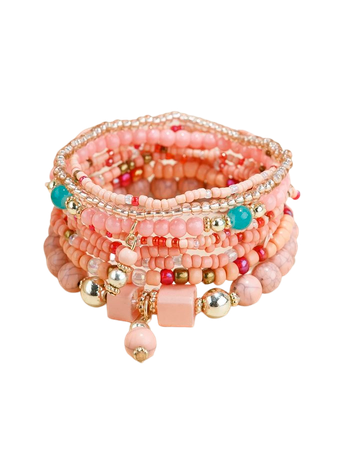 8pcs Colorful Beaded Bracelet | SHEIN USA
