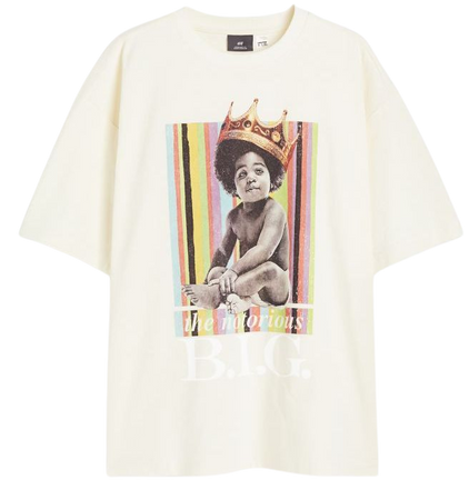 Oversized Fit T-shirt - Cream/The Notorious B.I.G. - Men | H&M US