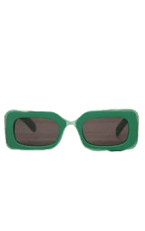 Jeepers Peepers Green Matt Rectangular Sunglasses | PrettyLittleThing USA