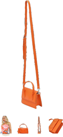orange top handle crossbody purse