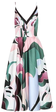 Printed silk-blend dress