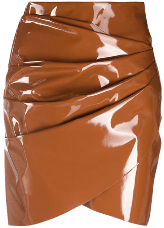 MSGM coated gathered-side mini skirt - FARFETCH