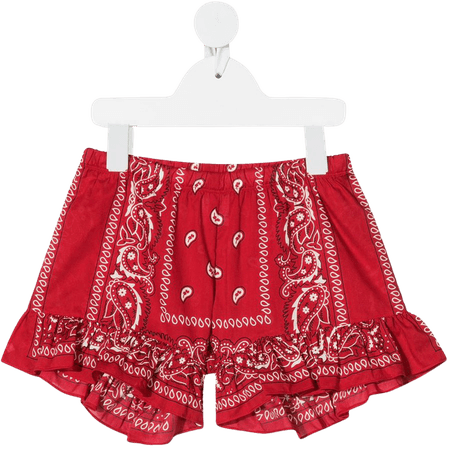 Shop red Piccola Ludo bandana-print ruffled shorts with Express Delivery - Farfetch