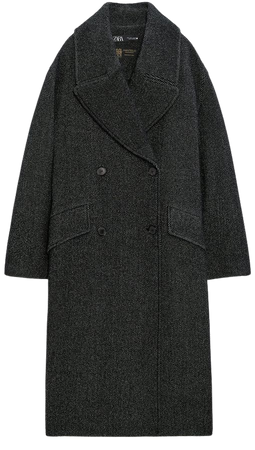 DOUBLE-BREASTED WOOL COAT LIMITED EDITION - Black / White | ZARA United States