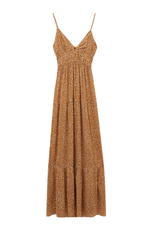 Long dress with straps and floral print - 100% ECOVEROTM viscose - pull&bear