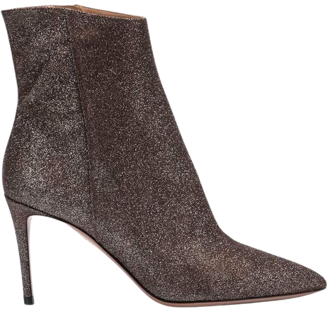 metallic stiletto heel ankle boots