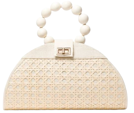 The Isabella White & Cream Rattan Woven Handbag | Soli & Sun | Wolf & Badger