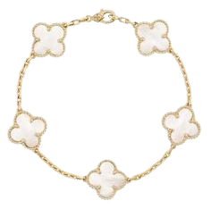 van cleef 5 motif bracelet mother of pearl