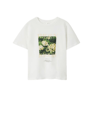 Printed cotton-blend t-shirt - Women | Mango USA