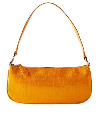 orange baguette purse