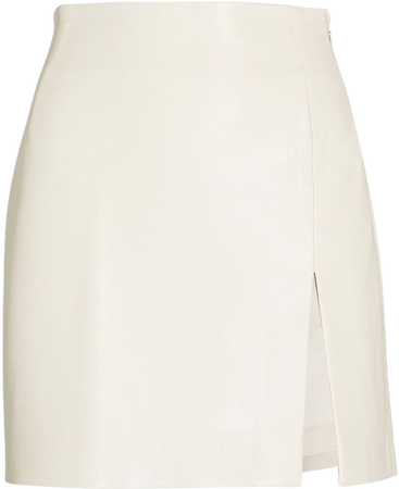 Andamane Gioia Vegan Leather Mini Skirt in beige | INTERMIX®