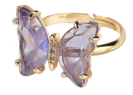 Purple butterfly ring