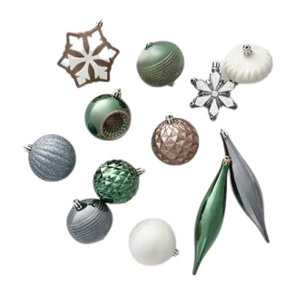 40ct Veranda Christmas Tree Ornament Set Green/mushroom/slate Blue/white - Wondershop™ : Target