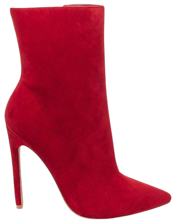 Steve Madden Red Suede Ankle Booties