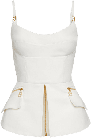 Branded Cotton Peplum Top by Brandon Maxwell | Moda Operandi
