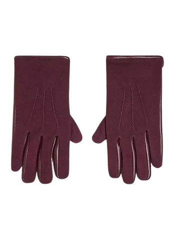 Burgundy leather gloves